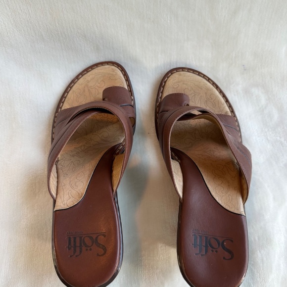 Sofft Brown Leather Womens Sandle Size 8M - Picture 8 of 10